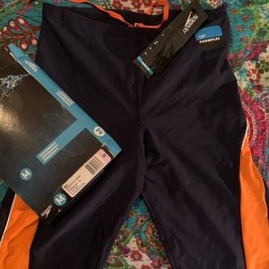 Speedo Swim Size 32 Orange/Navy Jammer NWT